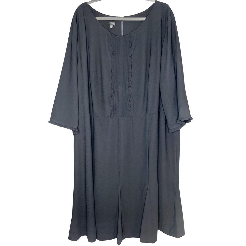 Talbots NWT Black Ruffle Long Sleeve Dress Womens Plus Size 24W - 3X